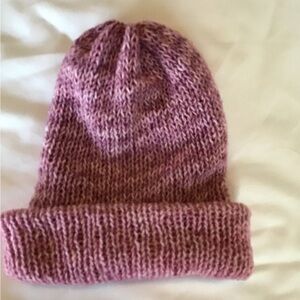Elegant Knit Reversible Beanie in Shades Raspberry.